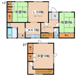 貝塚1-10-22貸家の物件間取画像